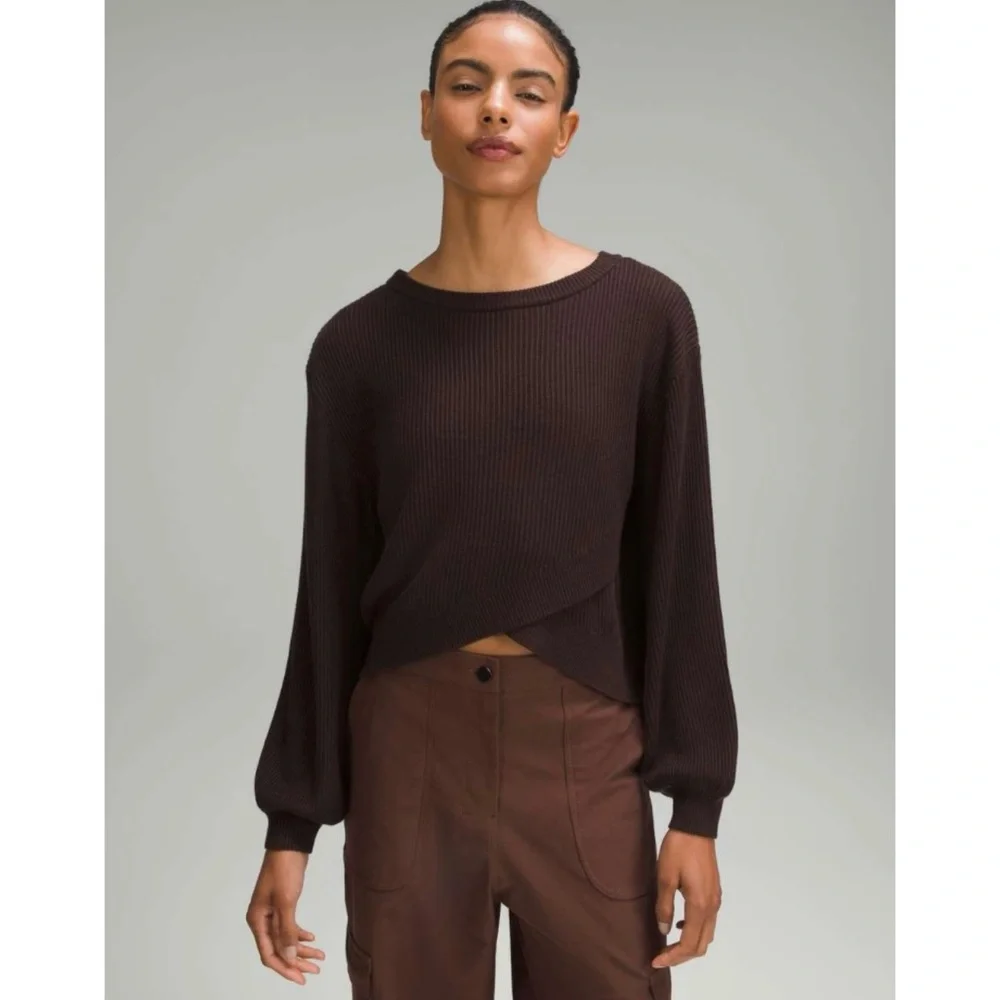NWOT Lululemon Reversible Crossover Sweater In Espresso - Picture 1 of 16